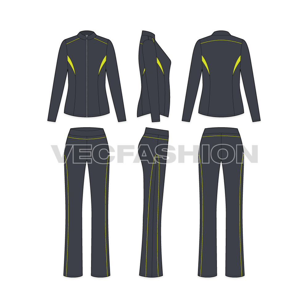 A new track suit for Women's Sport Running or Training design projects. This template have a Sport Jacket and a Running Track Pants to compliment as a set.