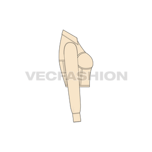 A vector illustrator template for Women's Shirt with Under Layer Corset. It is a cropped body cut with set-in corset structure inside.
