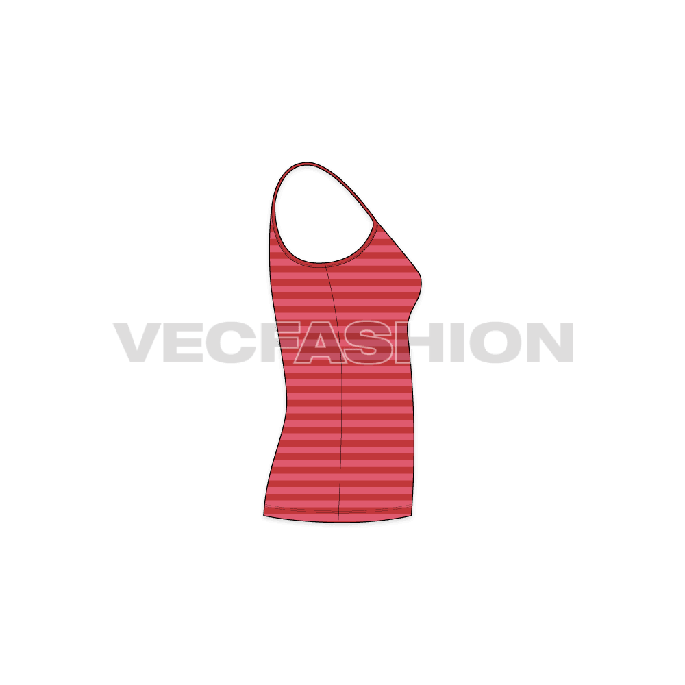 A clean Vector Fashion Flat for Women's Spaghetti Top with Front and Back view. This Vector Fashion Flat is designed in two design variations, all are in different colour ways. This Women Spaghetti Top can be worn as underlayer or all by itself. This is a basic top but highly efficient when used during Workout, Running and Yoga Training Activities.