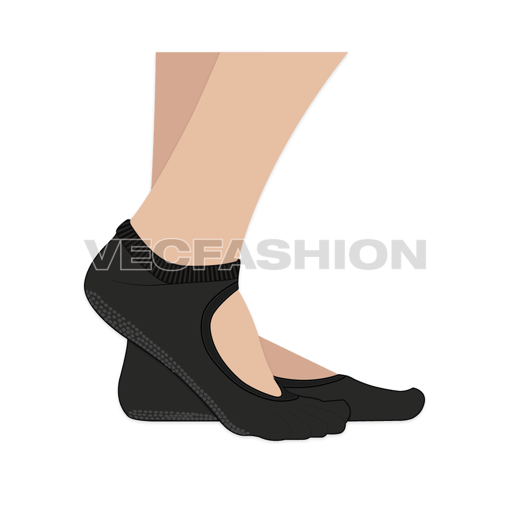 A new vector illustrator template for Women's Sport Socks. It can be used for cycling or other sports as well. It comes with anti slip add-ons under the feet.