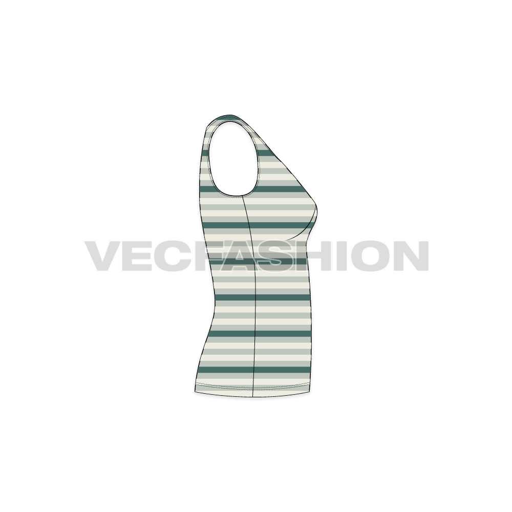 A vector template for Women's Striped Training Tank mostly used for Sport and Training purposes. This Tank Top can also be used for Day Wear or College Wear.