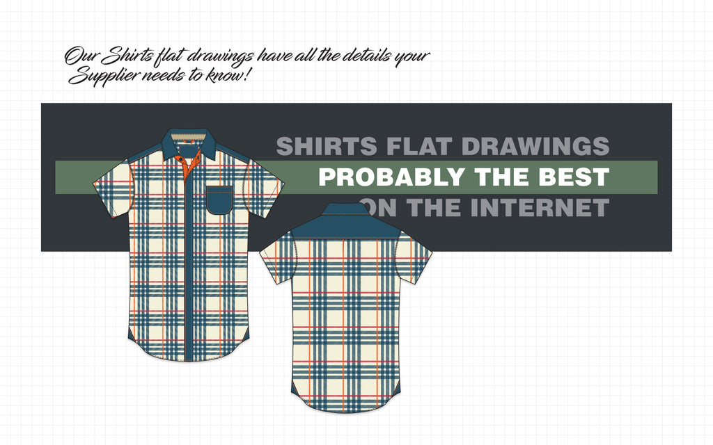flat drawings shirts vector