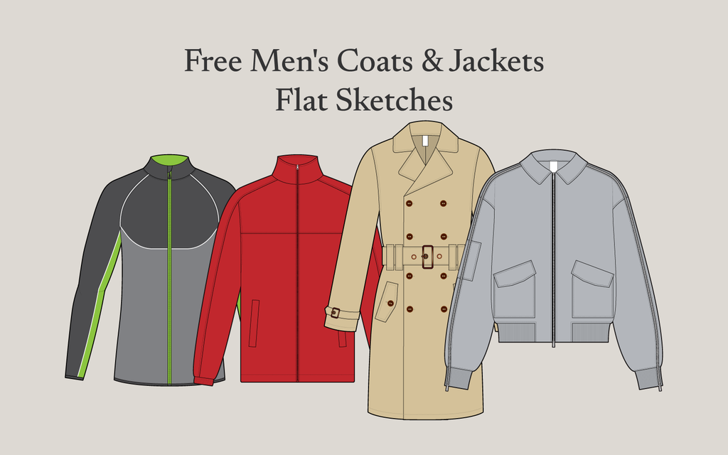 Free Mens Coats & Jackets Flat Sketches