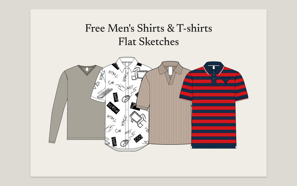 Free Men's Shirts & T-shirts Flat Sketches