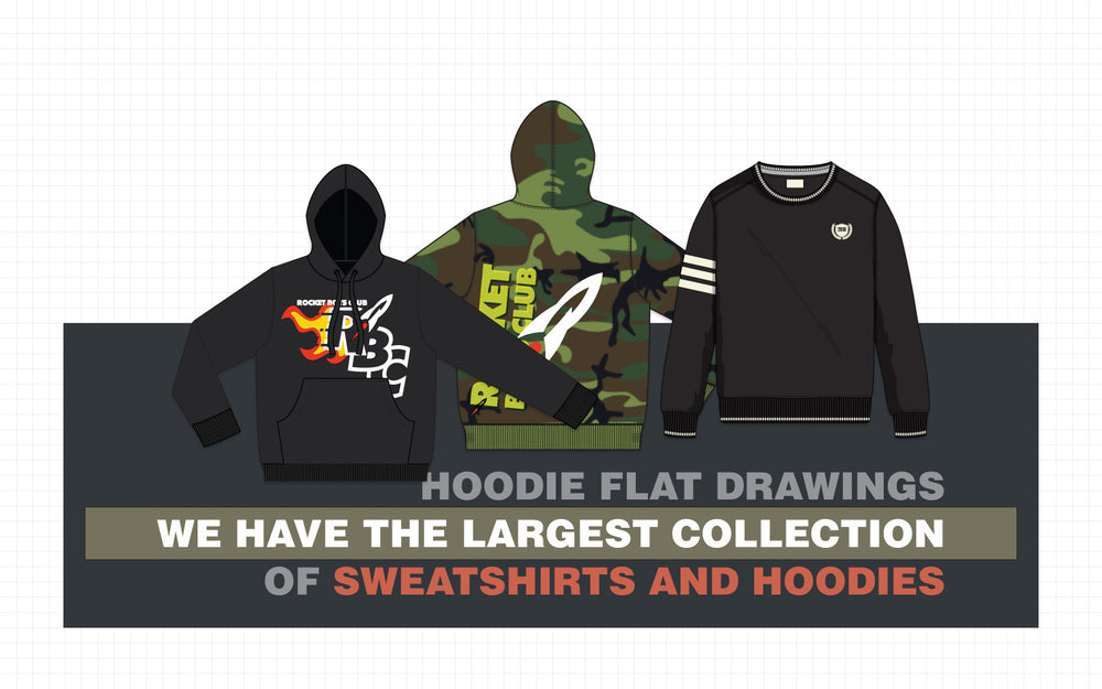 vector hoodie flat sketches