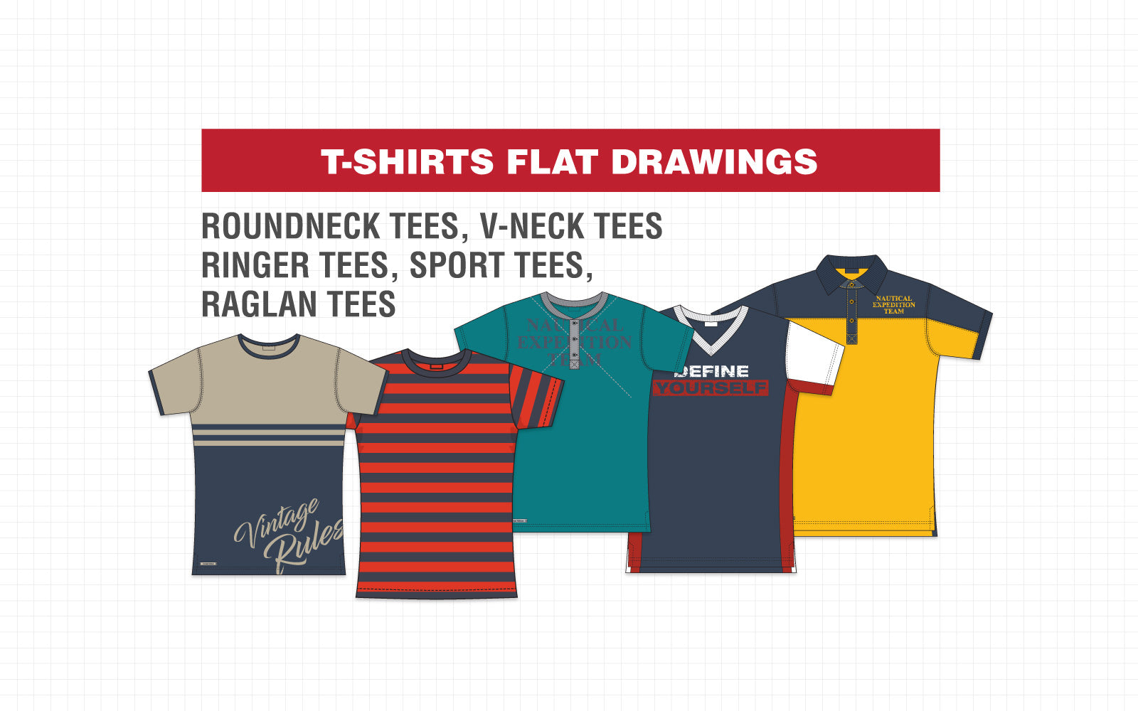 Sports T-shirt flat sketch : HYDNSTUDIOㅣAll about digital fashion design