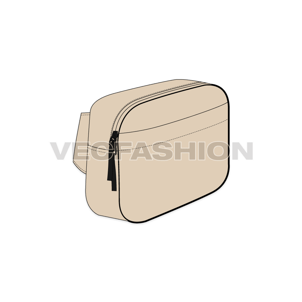 Bum bag flat sketch, view 2