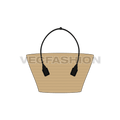 Crochet tote bag flat sketch, view 1