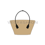Crochet tote bag flat sketch, view 1