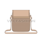 Crossbody bag with mesh back flat sketch, view 2