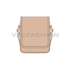 Crossbody bag with mesh back flat sketch, view 1