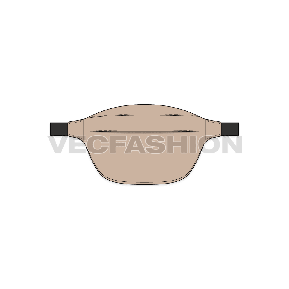 Duck canvas crossbody bag flat sketch, view 1