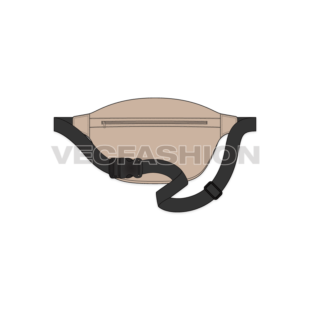 Duck canvas crossbody bag flat sketch, view 2