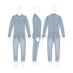 Mens Denim Boiler Suit Flat Sketch-on croqui template