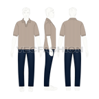 Men Johnny V Neck Tee Flat Sketch - On Croqui