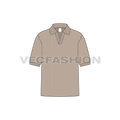 Men Johnny V Neck Tee Flat Sketch - Front
