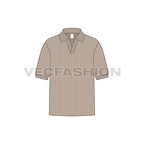 Men Johnny V Neck Tee Flat Sketch - Front