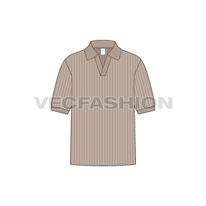 Men Johnny V Neck Tee Flat Sketch - Front