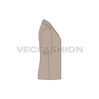 Men Johnny V Neck Tee Flat Sketch - side view