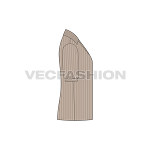 Men Johnny V Neck Tee Flat Sketch - side view