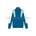Mens Active Wear Jacket flat sketch, front view