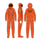 Mens Astronaut Space Suit Vector Flat Sketch on croqui