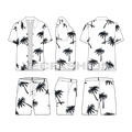 Mens Beachwear Set-front, side and back views.