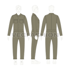 Mens Boiler Suit Vector Sketch on croqui