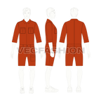 Mens Boiler Suit with Shorts Flat Sketch-on croqui