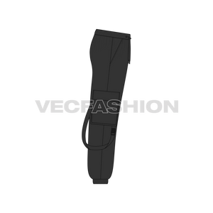 Mens Cargo Joggers Flat Sketch-side view