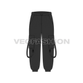 Mens Cargo Joggers Flat Sketch-front view