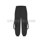 Mens Cargo Joggers Flat Sketch-front view