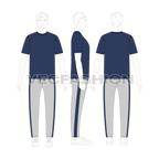 Mens cotton pajama set flat sketch, on croqui