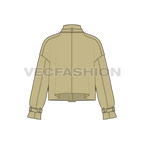 Mens Cropped Oversized Jacket flat sketch, back view