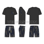 Mens Day Summer Set Flat Sketch