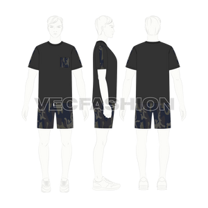 Mens Day Summer Set Flat Sketch on Croqui