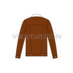 Mens Denim Jacket Flat Sketch-back view
