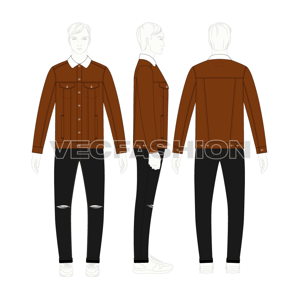 Mens Basic Denim Jacket - VecFashion