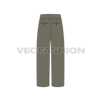 Mens High Waisted Lose Fit Pants-back view