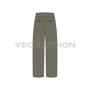 Mens High Waisted Lose Fit Pants-back view