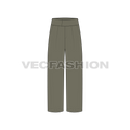 Mens High Waisted Lose Fit Pants-front view