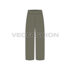 Mens High Waisted Lose Fit Pants-front view