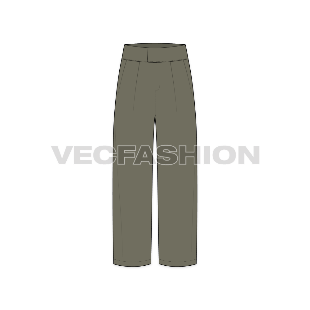 Mens High Waisted Lose Fit Pants-front view