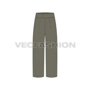 Mens High Waisted Lose Fit Pants-front view