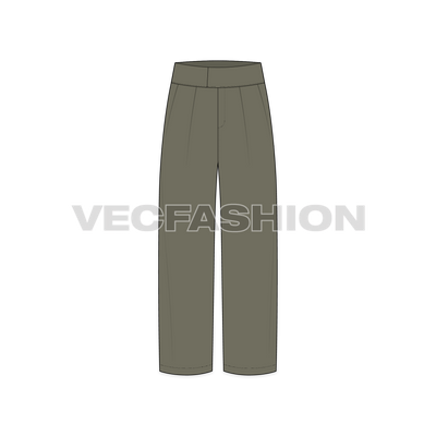 Mens High Waisted Lose Fit Pants-front view