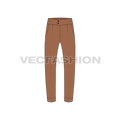 Mens High Waisted Pants Flat Sketch-front veiw