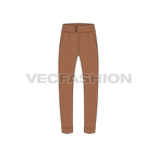 Mens High Waisted Pants Flat Sketch-front veiw
