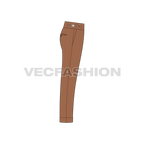 Mens High Waisted Pants Flat Sketch-Side view