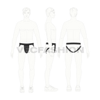 Mens jock strap flat sketch, croqui sketch