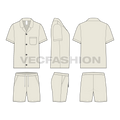 Mens Loungewear Set Flat Sketch